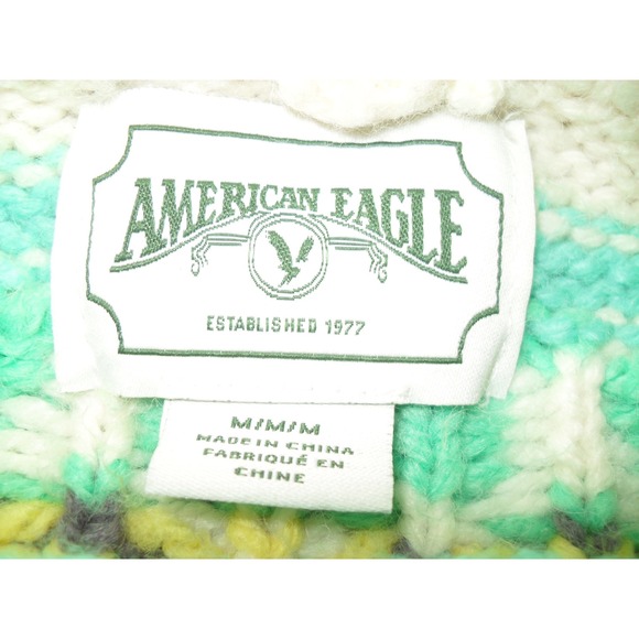 Vintage American Eagle Sweater Mock Neck Pullover Geometric Men Med GRANPACORE - Picture 7 of 9